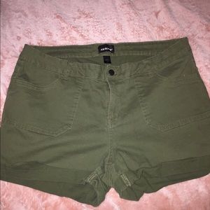 Dark green shorts!